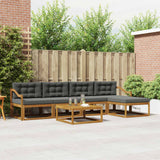 Outdoor Sofa Set with Cushion 6 pcs Natural and Anthracite