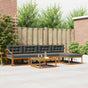 Outdoor Sofa Set 6 pcs 5-Seaters Natural and Anthracite
