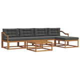 Outdoor Sofa Set with Cushion 6 pcs Natural and Anthracite