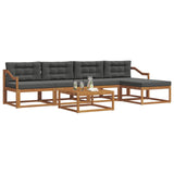 Outdoor Sofa Set with Cushion 6 pcs Natural and Anthracite