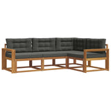 Outdoor Sofa Set with Cushion 4 pcs Natural and Anthracite
