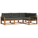 Outdoor Sofa Set 4 pcs 4-Seaters Natural and Anthracite
