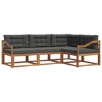 Outdoor Sofa Set 4 pcs 4-Seaters Natural and Anthracite