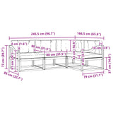 Outdoor Sofa Set with Cushion 4 pcs Natural and Anthracite - Extra Image