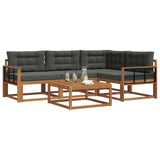 Outdoor Sofa Set with Cushion 5 pcs Natural and Anthracite - Side View