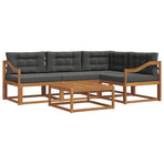 Outdoor Sofa Set 5 pcs 4-Seaters Natural and Anthracite