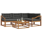 Outdoor Sofa Set 5 pcs 4-Seaters Natural and Anthracite