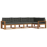 Outdoor Sofa Set with Cushion 5 pcs Natural and Anthracite