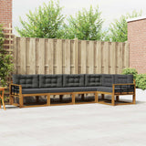 Outdoor Sofa Set with Cushion 5 pcs Natural and Anthracite