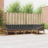 Outdoor Sofa Set with Cushion 5 pcs Natural and Anthracite