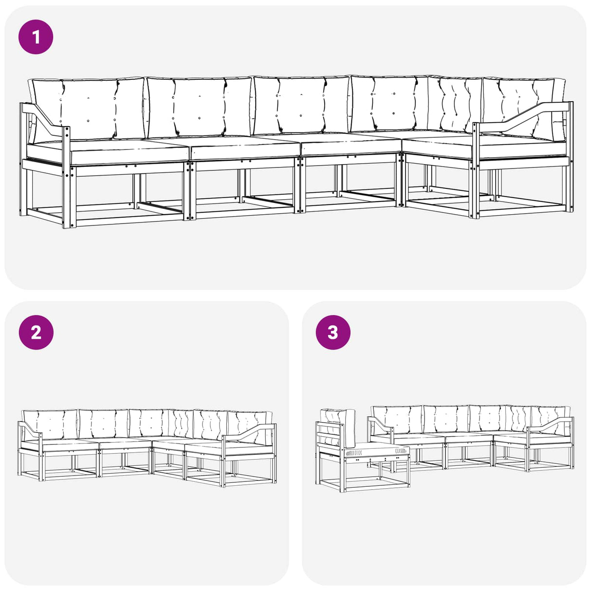 Outdoor Sofa Set with Cushion 5 pcs Natural and Anthracite