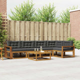 Outdoor Sofa Set with Cushion 6 pcs Natural and Anthracite