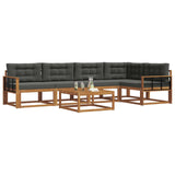 Outdoor Sofa Set with Cushion 6 pcs Natural and Anthracite