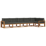 Outdoor Sofa Set with Cushion 6 pcs Natural and Anthracite - Front View