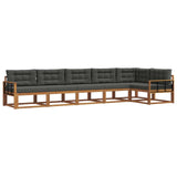 Outdoor Sofa Set with Cushion 6 pcs Natural and Anthracite - Front View