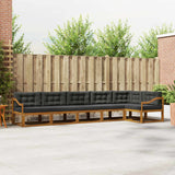 Outdoor Sofa Set with Cushion 6 pcs Natural and Anthracite