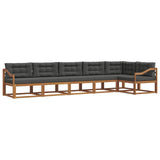 Outdoor Sofa Set with Cushion 6 pcs Natural and Anthracite - Front View