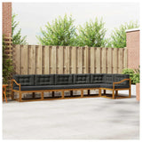 Outdoor Sofa Set with Cushion 6 pcs Natural and Anthracite