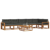 Outdoor Sofa Set with Cushion 7 pcs Natural and Anthracite