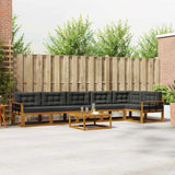 Outdoor Sofa Set with Cushion 7 pcs Natural and Anthracite