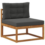 Outdoor Sofa Set with Cushion 7 pcs Natural and Anthracite