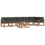 Outdoor Sofa Set with Cushion 7 pcs Natural and Anthracite - Side View