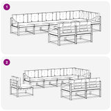 Outdoor Sofa Set with Cushion 8 pcs Natural and Anthracite - Close-Up Angle