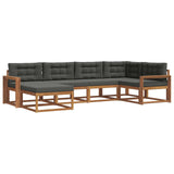 Outdoor Sofa Set with Cushion 6 pcs Natural and Anthracite - Front View