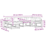 Outdoor Sofa Set with Cushion 6 pcs Natural and Anthracite - Extra Image