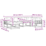 Outdoor Sofa Set with Cushion 6 pcs Natural and Anthracite