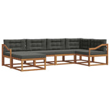 Outdoor Sofa Set with Cushion 6 pcs Natural and Anthracite