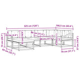 Outdoor Sofa Set with Cushion 6 pcs Natural and Anthracite - Extra Image