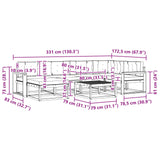 Outdoor Sofa Set with Cushion 7 pcs Natural and Anthracite - Extra Image