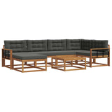 Outdoor Sofa Set with Cushion 7 pcs Natural and Anthracite
