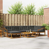 Outdoor Sofa Set with Cushion 7 pcs Natural and Anthracite