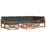 Outdoor Sofa Set with Cushion 7 pcs Natural and Anthracite