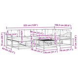 Outdoor Sofa Set with Cushion 7 pcs Natural and Anthracite - Extra Image