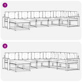 Outdoor Sofa Set with Cushion 7 pcs Natural and Anthracite - Close-Up Angle