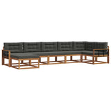 Outdoor Sofa Set with Cushion 7 pcs Natural and Anthracite - Front View