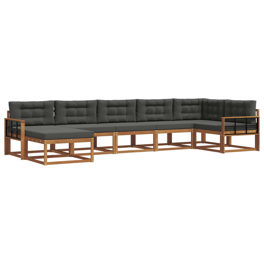 Outdoor Sofa Set 7 pcs 7-Seaters Natural and Anthracite