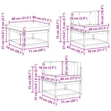 Outdoor Sofa Set with Cushion 7 pcs Natural and Anthracite