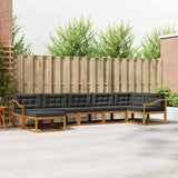 Outdoor Sofa Set with Cushion 7 pcs Natural and Anthracite