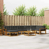 Outdoor Sofa Set with Cushion 8 pcs Natural and Anthracite