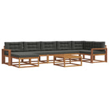 Outdoor Sofa Set with Cushion 8 pcs Natural and Anthracite - Front View