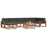 Outdoor Sofa Set with Cushion 8 pcs Natural and Anthracite
