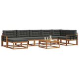 Outdoor Sofa Set with Cushion 8 pcs Natural and Anthracite