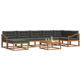 Outdoor Sofa Set with Cushion 8 pcs Natural and Anthracite - Side View