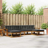 Outdoor Sofa Set with Cushion 6 pcs Natural and Anthracite