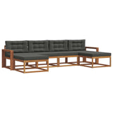 Outdoor Sofa Set with Cushion 6 pcs Natural and Anthracite