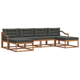 Outdoor Sofa Set with Cushion 6 pcs Natural and Anthracite